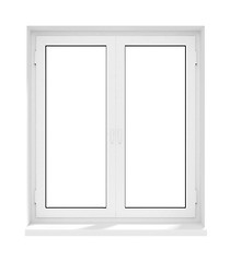 Image showing new closed plastic glass window frame isolated