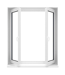 Image showing new opened plastic glass window frame isolated