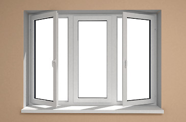 Image showing Opened plastic window