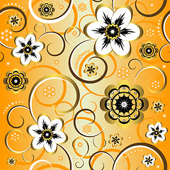 Image showing Seamless floral yellow pattern