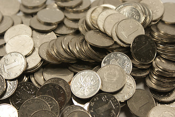 Image showing A pile of Chinese Coins