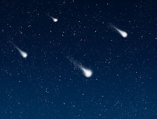 Image showing shooting stars in night sky