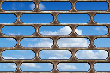 Image showing blue sky through the bars