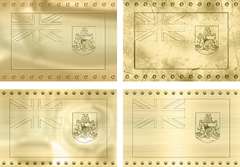 Image showing four gold flags of Bermuda