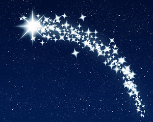 Image showing christmas wishing shooting star