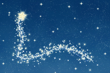 Image showing wishing star and night sky