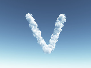 Image showing cloudy letter V