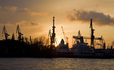 Image showing Sunset - Hamburg