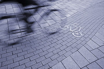 Image showing Speedy cyclist