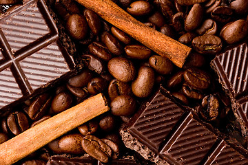 Image showing chocolate, coffee and cinnamon