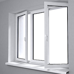 Image showing Opened plastic window