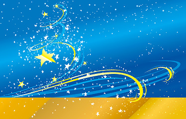 Image showing blue vector background with stars