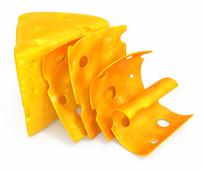 Image showing Cheese sliced