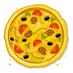 Image showing pizza fast food vector illustration