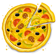 Image showing pizza fast food vector illustration