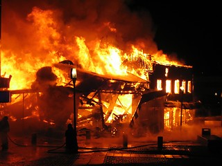 Image showing Burning house