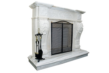 Image showing White fireplace 