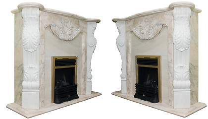 Image showing white marble fireplace