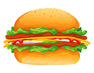 Image showing hamburger rasterized vector illustration