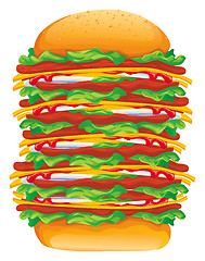 Image showing hamburger big rasterized vector illustration