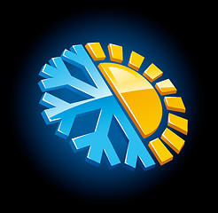 Image showing climate symbol icon winter and summer