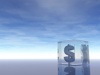 Image showing dollar glass cube