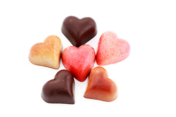 Image showing chocolate hearts