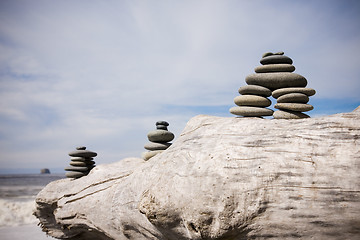 Image showing Beach Zen Stone Pile