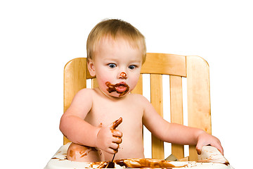 Image showing Messy Baby Boy Isolated