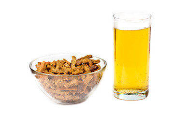 Image showing Beer and snacks