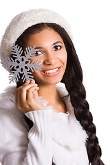 Image showing Girl with snowflake