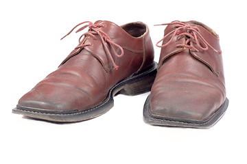 Image showing used brown mans shoes