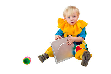 Image showing Child holding laptop