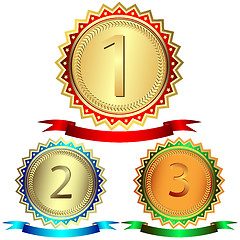 Image showing Gold, silver and bronze awards