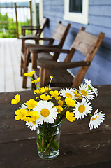 Image showing Wildflowers bouquet at cottage