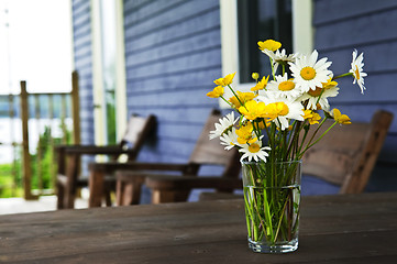 Image showing Wildflowers bouquet at cottage