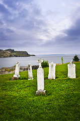Image showing Tombstones near Atlantic coast in Newfoundland