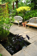 Image showing Lush green garden