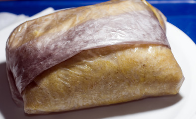 Image showing dahl pouri fast food trinidad wrap