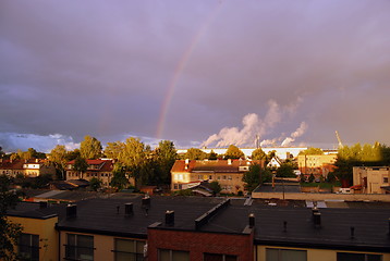 Image showing Rainbow over the city