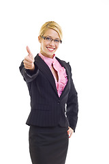 Image showing Businesswoman showing ok sign