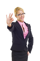 Image showing businesswoman satisfied with results