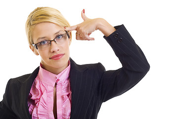 Image showing  Attractive businesswoman in panic