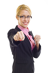 Image showing business woman getting into a fight