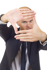 Image showing businessman making a hand frame