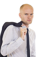 Image showing business man with a coat over shoulder