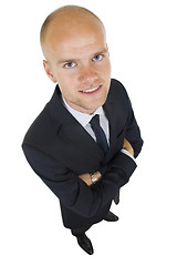 Image showing wide angle picture of a businessman