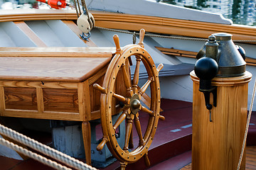 Image showing Tall ships in port