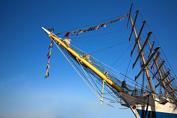 Image showing Tall ships in port
