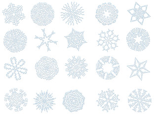 Image showing Snowflakes on a white background